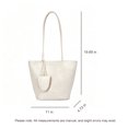 thumbnail image 4 of WeaveCC Women's Woven Leather Tote Bag Large Capacity Shoulder Handbag with Hanging Tag Multiple Colors, 4 of 7