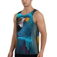 thumbnail image 2 of Pofeuu Modern Style Blue Parrot Print Men's Workout Tank Tops Sleeveless Muscle Gym Shirt Quick Dry-4X-Large, 2 of 7