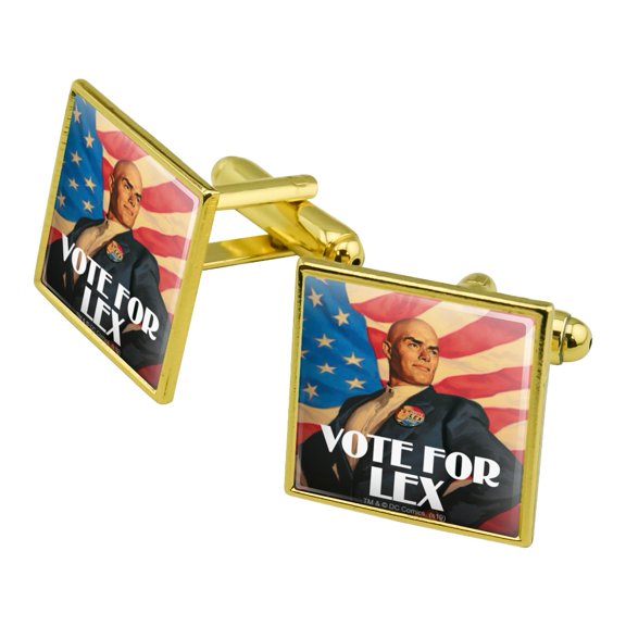 Superman Vote for Lex Square Cufflink Set - Silver or Gold