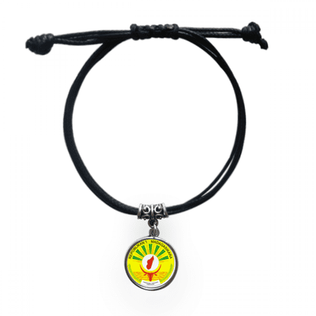 madagascar afnational emblem bracelet leather wristband black jewelry