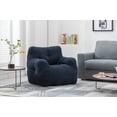 thumbnail image 5 of Bean Bag Soft Cotton Linen Fabric Bag Chair Filled with Memory Sponge, Fluffy and Lazy Sofa Filled with Memory Sponge Bag Sofa with Armrests for Living Room, Dark Blue, 5 of 9