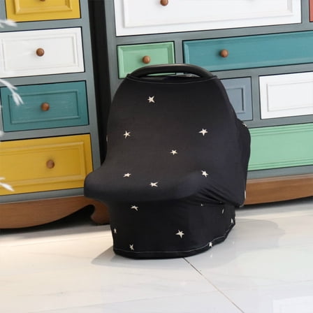 WRITWAA Black Multipurpose Nursing Cover and Car Seat Cover, Travel Accessory for Moms, 1 Piece