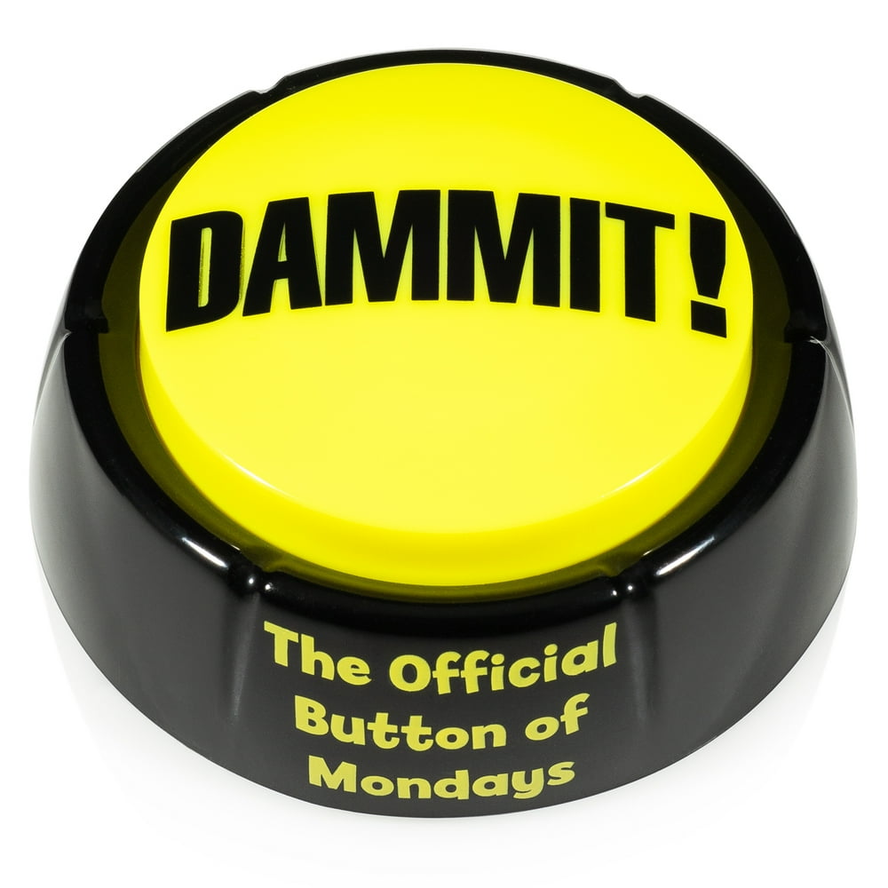 Dammit Button Stress Relief Desk Toy, the Official Button of Mondays