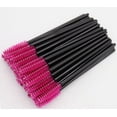 thumbnail image 1 of Nvzi 200 piezas de cepillos desechables para rímel de pestañas, para extensiones de pestañas, cejas y maquillaje (poste negro, cabeza roja rosa), 1 of 2