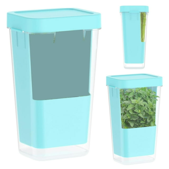 Sacs de Rangement Alimentaires Réutilisables, Herbes Fraîches pour Réfrigérateur, Asperges en Plastique, Conteneur Multi-Usage pour Légumes, pour Persil, Prolonge la Fraîcheur des Ingrédients jusqu'à 3 Fois