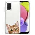 thumbnail image 1 of WIRESTER Transparent Soft Gel TPU Clear Case Slim Protective Cover for Samsung Galaxy A03S 4G LTE (Not 5G) 6.5" 2021, Animal Orange Tabby Kitten Cat, 1 of 3