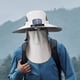 thumbnail image 1 of Sombrero de ventilador solar al aire libre sombrero de pesca con sombrero de ventilador de enfriamiento transpirable con cubierta de cuello de la cara Gris claro, 1 of 9