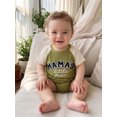 thumbnail image 6 of BemeyourBBs Newborn Baby Boy Summer Clothes Baby Boys Mama's Little Man Outfit Waffled Bubble Romper Casual Letter Embroidery Crew Neck Raglan Short Sleeve Bodysuit Jumpsuit, 6 of 9