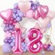 thumbnail image 3 of Set de globos Florisland número 6 rosa de 40" para cumpleaños, 3 of 6