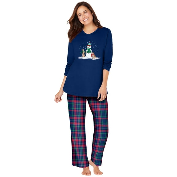 Dreams & Co. Plus Size Cozy Pajama Set