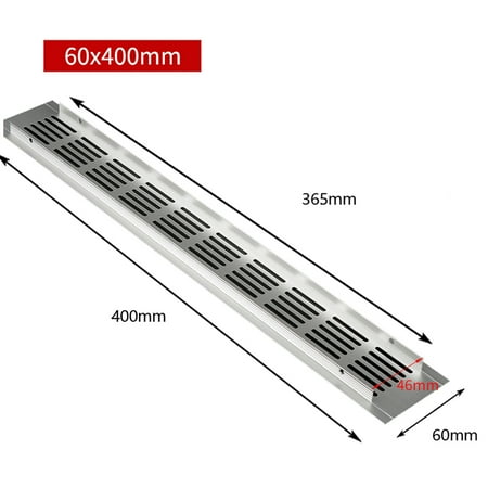 

60mm Aluminium Rectangular Cabinet Wardrobe Air Vent Grille Ventilation-Cover