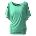 thumbnail image 2 of Doublju Womens Short Sleeve Dolman Drape Loose Fit Tunic Top(Plus Size Available), 2 of 5