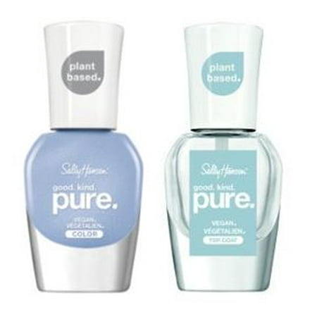 (Bundle) Sally Hansen Good.Kind.Pure. Nail Polish, Crystal Blue, 10ml and Sally Hansen Good.Kind.Pure. Top Coat Nail Polish, 10ml