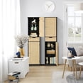 thumbnail image 2 of FANGSUM Tall Rattan Bathroom Cabinet with Doors and Adjustable Shelves, Freestanding Narrow Linen Cabinet for Living Room, 2 of 7