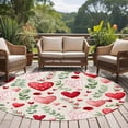 thumbnail image 4 of Valentines Round Area Rug 7Ft Washable Circle Rugs for Dorm Laundry Room, Pink Red Love Heart Green Botanical Spring Non-Slip Carpet Floor Mats Indoor Outdoor Carpet Runner Aesthetic Home Decor, 4 of 8