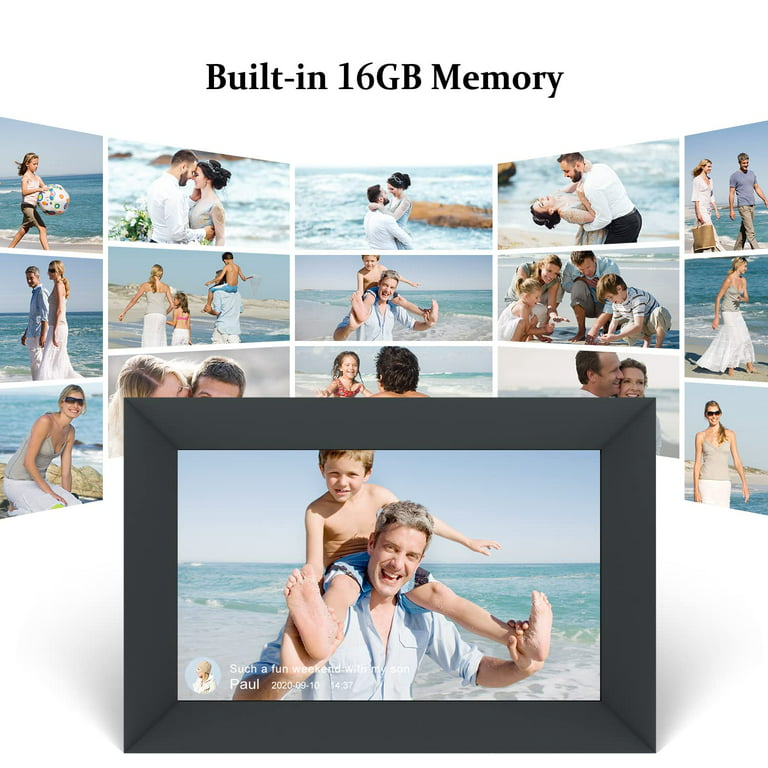 Canupdog 10.1 WiFi Digital Picture Frame, IPS Touch Screen Smart Cloud  Digital Photo Frame with 16GB Storage, Wall Mountable, Auto-Rotate, Motion