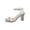 Silver High Heels Shoes for Women, variant on Hopeusnice High Heels Shoes for Women Open Toe Sandals Breathable Soft Trendy PU Materials Summer Shoes Block High Heel Non-Slip Women's High Heels Shoes Square Toe Lightweight Elegant Shoes Gold 39