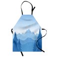 thumbnail image 1 of Northwoods Apron, Blue Winter Hand Drawn Style Mountains Snowy Landscape Spruce Trees, Unisex Kitchen Bib with Adjustable Neck for Cooking Gardening, Adult Size, Blue and Pale Blue, by Ambesonne, 1 of 4