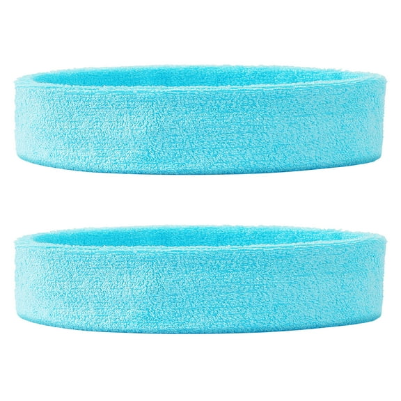 Unique Bargains 2 Pcs Sky Blue Sweatbands Sports Headband Mens Sweatband