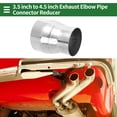 thumbnail image 2 of Unique Bargains Mandrel Exhaust Pipe Adapter Concentric Reducer Car Exhaust Pipe Tubing Piping Adapter  5" Length 201 Stainless Steel Silver Tone 3.5'' OD to 4.5'' OD, 2 of 7