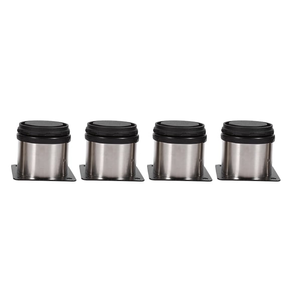 Riousery 4Pcs Stainless Steel Height Adjustable Furniture Feet Cabinet Legs Round Stand Holder 2.4 x 2.4 x 2.0 inches / 60 x 60 x 50 mm for Couch Sofa Desk Table Heavy Duty 660 lbs Capacity