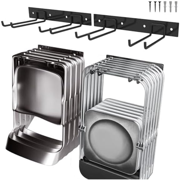 2Pack Folding Chair Storage Rack, Chair Hangers for Garage Wall, Garage Tool Organizer Wall Mount, Heavy Duty Garden Tool Holder for Hanging Shovel Rake Broom Ladder$$Tools & Hardware Other
