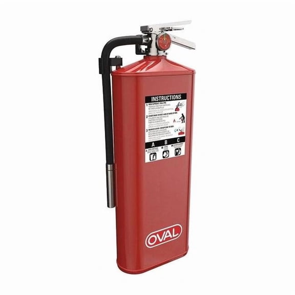Oval Fire Extinguisher,Aluminum,Red,ABC 10HABC