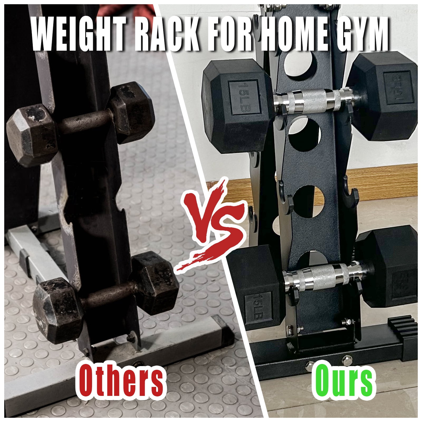 KORIKAHM Dumbbell Rack, A-Frame Home Gym Weight Storage Rack, Heavy Duty Dumbbell Stand for Strength Training Workout