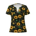 thumbnail image 2 of Uemuo Sunflowers3 Drawing Women's Deep V-Neck Low Cut Tops - Casual Loose Fit with Stainless Steel Loop, Soft, Breathable, Perfect for Office, Travel, and Daily Wear-Small, 2 of 5