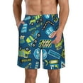 thumbnail image 2 of Uemuo Dump Truck Pattern Men's Swim Trunks Hawaiian Beach Bathing Suit Swimsuits Beach Quick-Dry Shorts with Pockets-X-Large, 2 of 9
