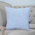 thumbnail image 4 of 26x26 Pillow Covers Set of 2, Blue White Stripe Throw Pillow Covers Decorative Couch Cushion Case, Modern Minimalist Geometric Striped Microfiber Square Pillowcases for Bedroom Car Living Room, 4 of 7