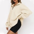 thumbnail image 6 of ‌LYMAYTER Casual Sweatshirt for Women‌‌ Oversized Half Zipper Top Casual Long Sleeve Solid Sweatsuit S-3XL, 6 of 10