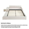 thumbnail image 2 of Bellemave Queen Size Velvet Upholstered Bed With Bedside Desk and Stool Queen Bed Frame with Headboard and Side Rails  Low Platform Bed, No box Spring Needed, Beige, 2 of 10