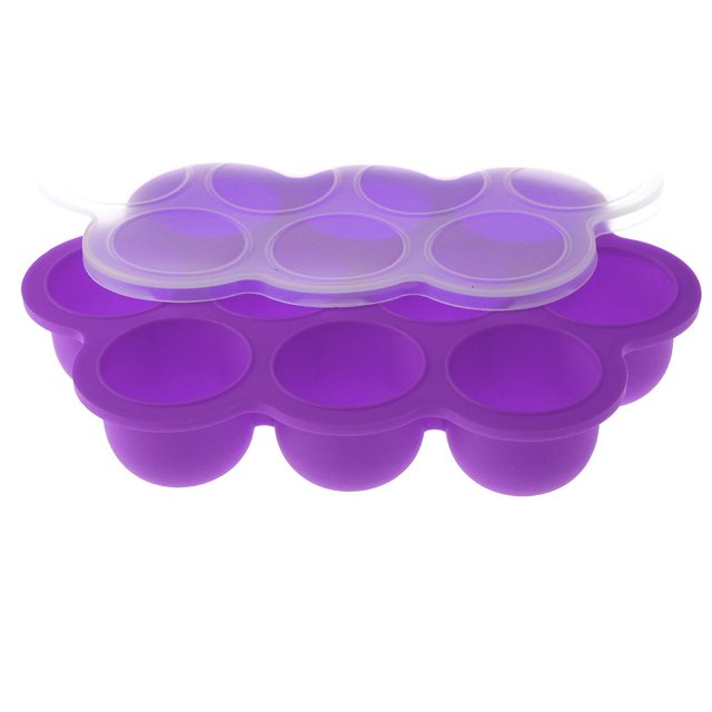 Macetas De Bandeja De Almacenamiento De Alimentos Para Bebés De Silicona Envases Mini / Congedores Púrpura perfecl Bandeja para Congelador de Comida Infantil