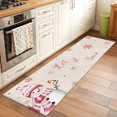 thumbnail image 2 of 2'x6' Rug Runners for Hallways Kitchen, Pink Christmas Snowman Non Slip Entryway Beside Floor Carpet Runner, Xmas Snowflake Birds Washable Laundry Room Bedroom Throw Rugs Mat for Family Pet, 2 of 8