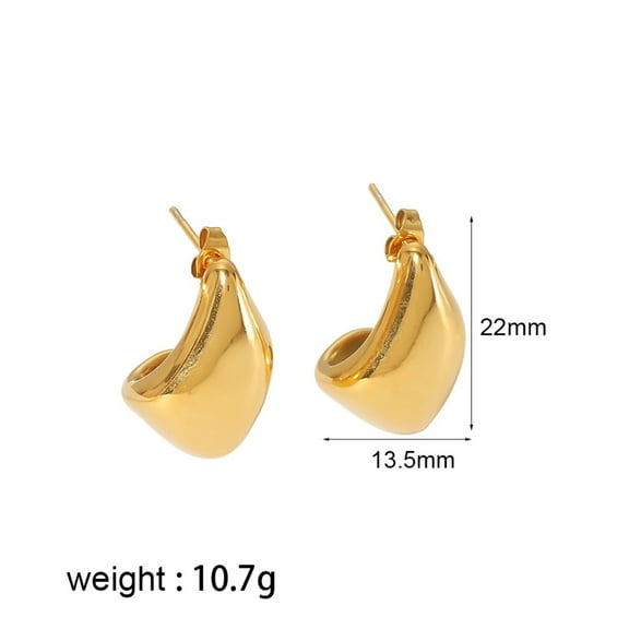 18K Karat Gold Plated Earrings for Women Irregular Geometric Earrings 18K Gold Type C Jewelry for Her Birthday Gift