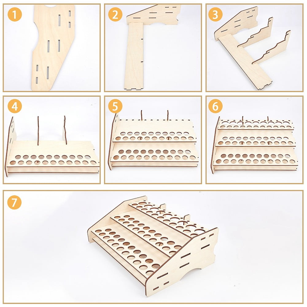 1 Set Basswood Leathercraft Tools Storage Rack Spool Thread Stand DIY Leather Craft Punching BurlyWood Finished Product: 29.8x40.7x14cm
