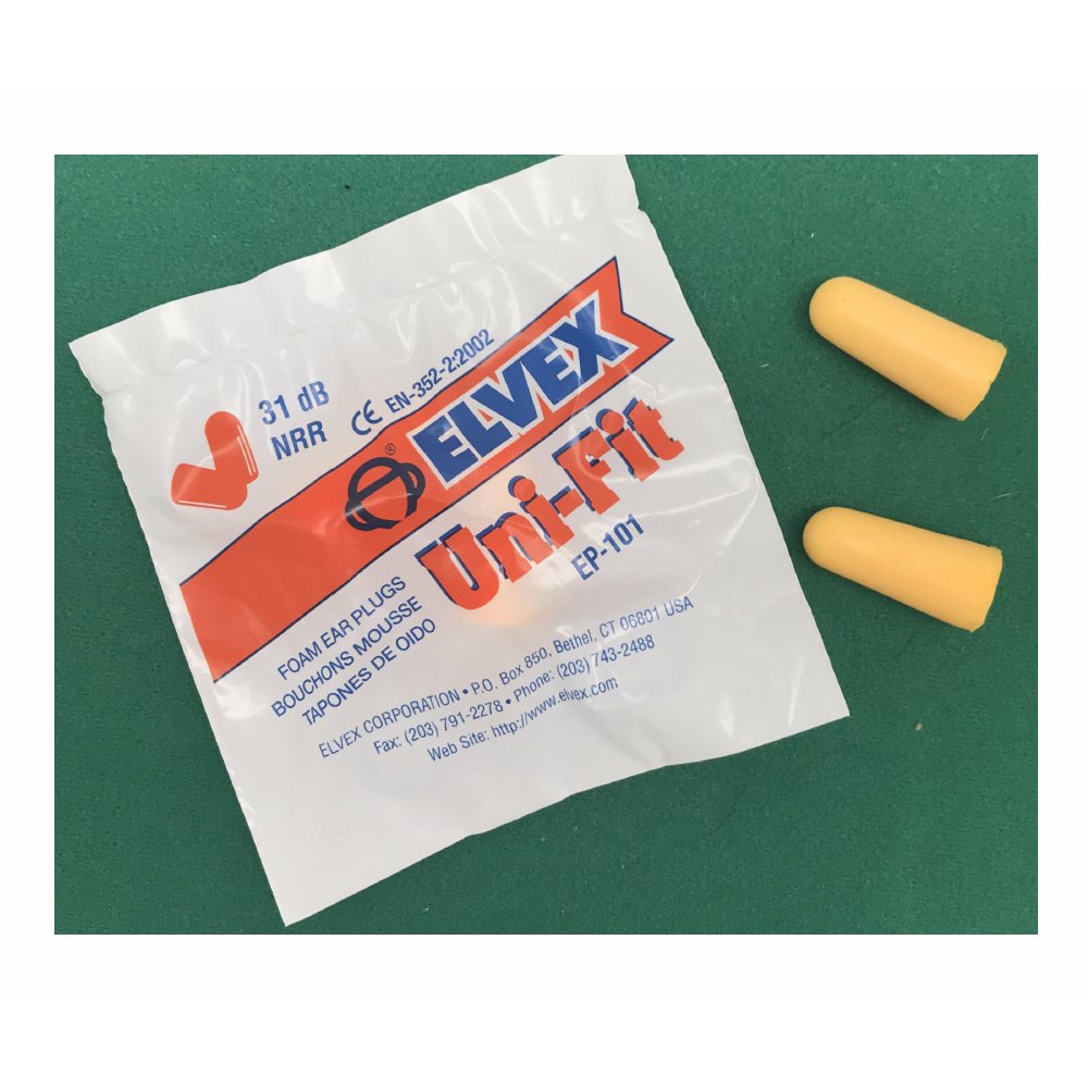 Elvex Unifit Foam Ear Plug, 1 Pair, 31 Nrr (EP101)
