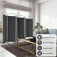 thumbnail image 4 of Costway 6 Panels Folding Privacy Screen 6 Ft Tall Fabric Privacy Screen for Home Grey, 4 of 10