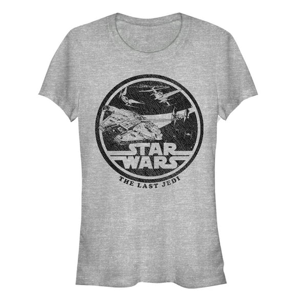 Junior's Star Wars The Last Jedi Millennium Falcon Battle  Graphic Tee Athletic Heather Small
