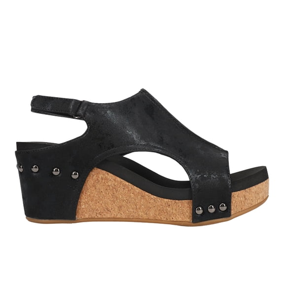 Corkys Womens Carley Studded Slingback Wedge  Casual Shoes