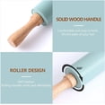 thumbnail image 3 of Rolling Pin Silicone for Baking, Non stick Surface Wooden Handle Dough Rollers, 15.35 In, 3 of 5