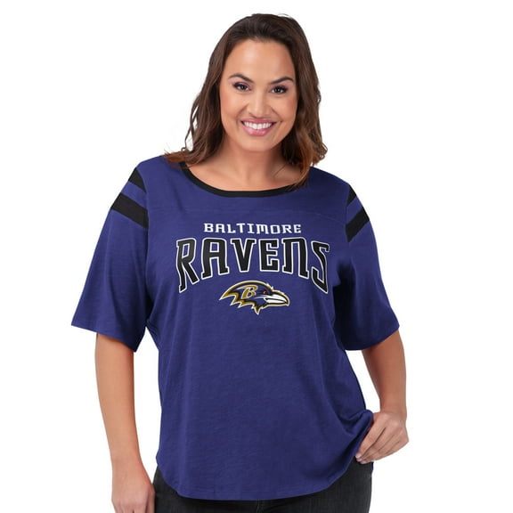 Women's G-III 4Her by Carl Banks Purple Baltimore Ravens Plus Size Linebacker T-Shirt