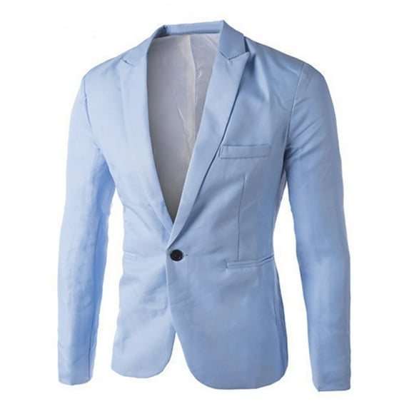 DISHAN Suit Casual Fine Workmanship Cotton Blend One Button Suit Blazer for Banquet