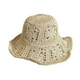 thumbnail image 2 of Women's Foldable Straw Sun Hat Wide Brim UPF 50+ Crochet Summer Beach Hat, 2 of 6