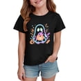 thumbnail image 5 of xaweyi Kids Girls Halloween Fashion Tshirt Crew Neck Short Sleeve Ghost Pumpkin Printed Casual Top, 5 of 7