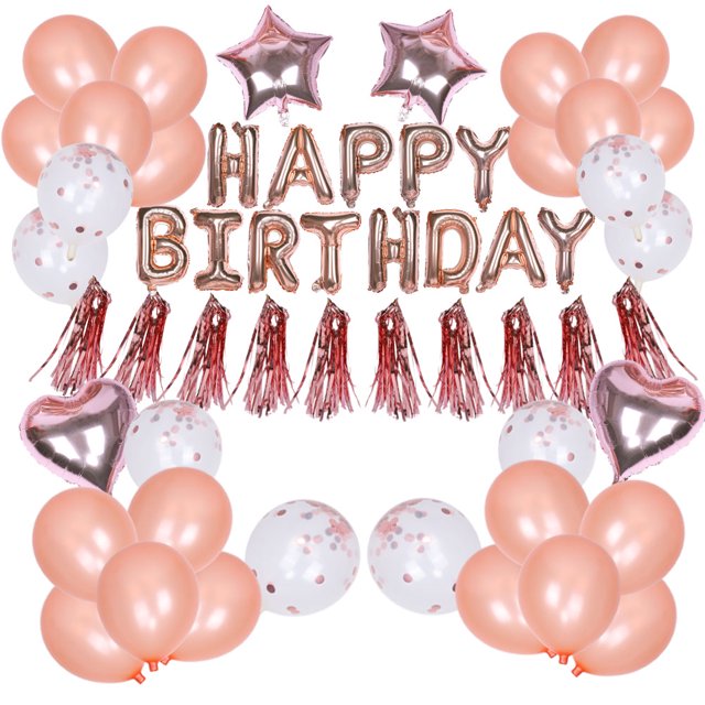 Globo De Feliz Cumpleaños, Globo De Cumpleaños De Feliz Cumpleaños De Oro Rosa Globo De Decoración De Cumpleaños Eficiencia Óptima Jadeshay A
