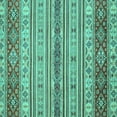 thumbnail image 1 of Ahgly Company Indoor Square Abstract Turquoise Blue Modern Area Rugs, 6' Square, 1 of 4