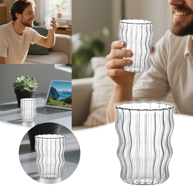 Style Large Capacity Glass Coffee Cup For Home And Living Room Durable Glassware With Classic Design