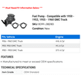 thumbnail image 2 of Fuel Pump - Compatible with 1950 - 1953, 1955 - 1960 GMC Truck 1951 1952 1956 1957 1958 1959, 2 of 2